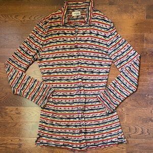 Missoni Sport Vintage Women’s Button Down Shirt Multicolor Striped Knit Top S/M